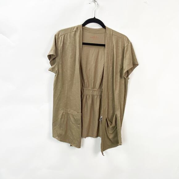 2/$30 Eddie Bauer Open Front Cardigan L Women’s Tan Lightweight Casual Layering - Picture 1 of 9